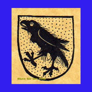 Raven Coat of Arms Rubber Stamp
