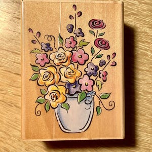 オールナイトメディアの鉢植えの花のゴム印 中古