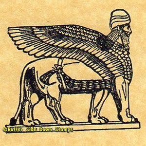 Nergal Mesopotamien Lamassu geflügelter Stier Stempel Stempel
