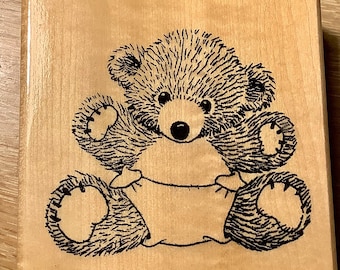 Sello de goma de oso de peluche grande, usado, de Anita's