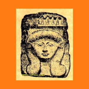 Egyptian Goddess Hathor Column Rubber Stamp