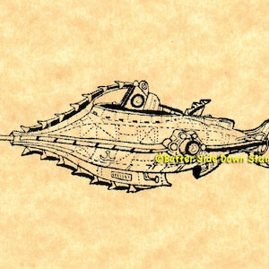 Captain Nemos Nautilus Submarine Rubber Stamp image 3