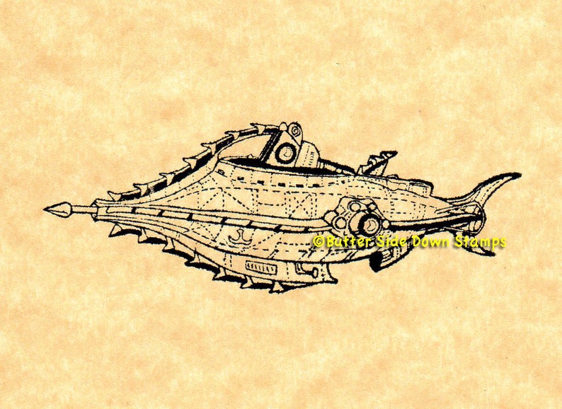 Captain Nemos Nautilus Submarine Rubber Stamp image 3