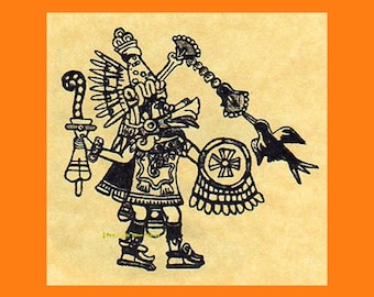 Aztec Quetzalcoatl Rubber Stamp