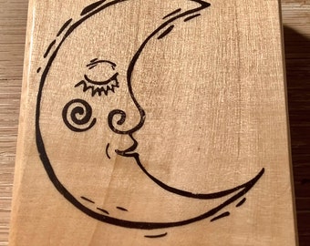 Man in the Moon Rubber Stamp