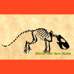 Rat Skeleton Rubber Stamp Rodent Plague