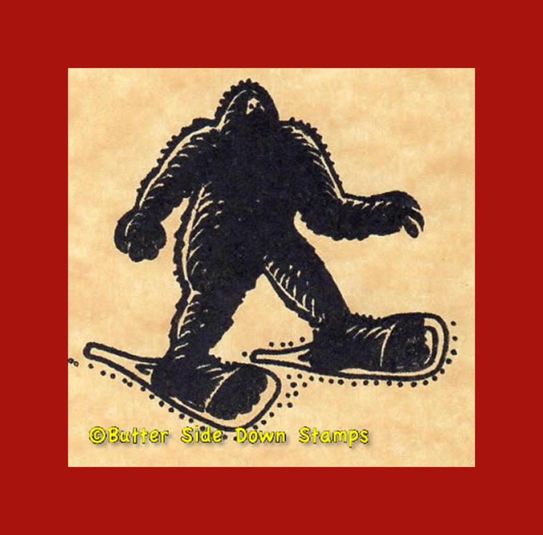 Snowshoe Sasquatch Rubber Stamp Bigfoot Yeti Etsy