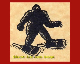 Snowshoe Sasquatch Rubber Stamp Bigfoot Yeti