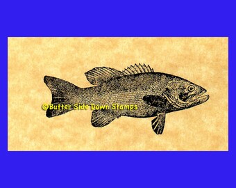 Smallmouth Bass Gamefish Rubber Stamp