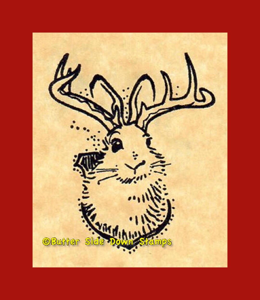 Jackalope Jackrabbit Rubber Stamp - Etsy