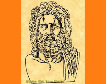 Zeus Lord of Olympus Rubber Stamp