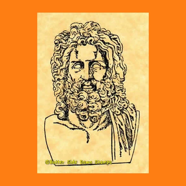 Zeus Lord of Olympus Rubber Stamp