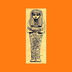 Ushabti Ancient Egyptian Funerary Figure / Mummy Rubber Stamp