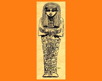 Ushabti Ancient Egyptian Funerary Figure / Mummy Rubber Stamp