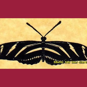 Sello de goma de mariposa de alas largas cebra