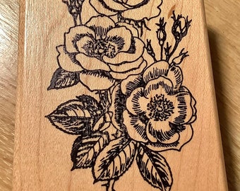 Wild Roses Rubber Stamp Embossing Arts