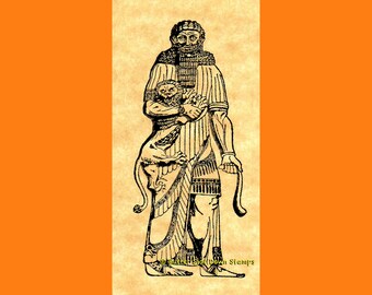 Gilgamesh Mesopotamian Hero Mythology Rubber Stamp