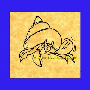 Angry Hermit Crab Rubber Stamp