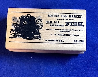 Pre-owned Boston Fish Market Rubber Stamp E2-1642