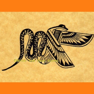 Rubberstempel Wadjet Egyptische gevleugelde slang