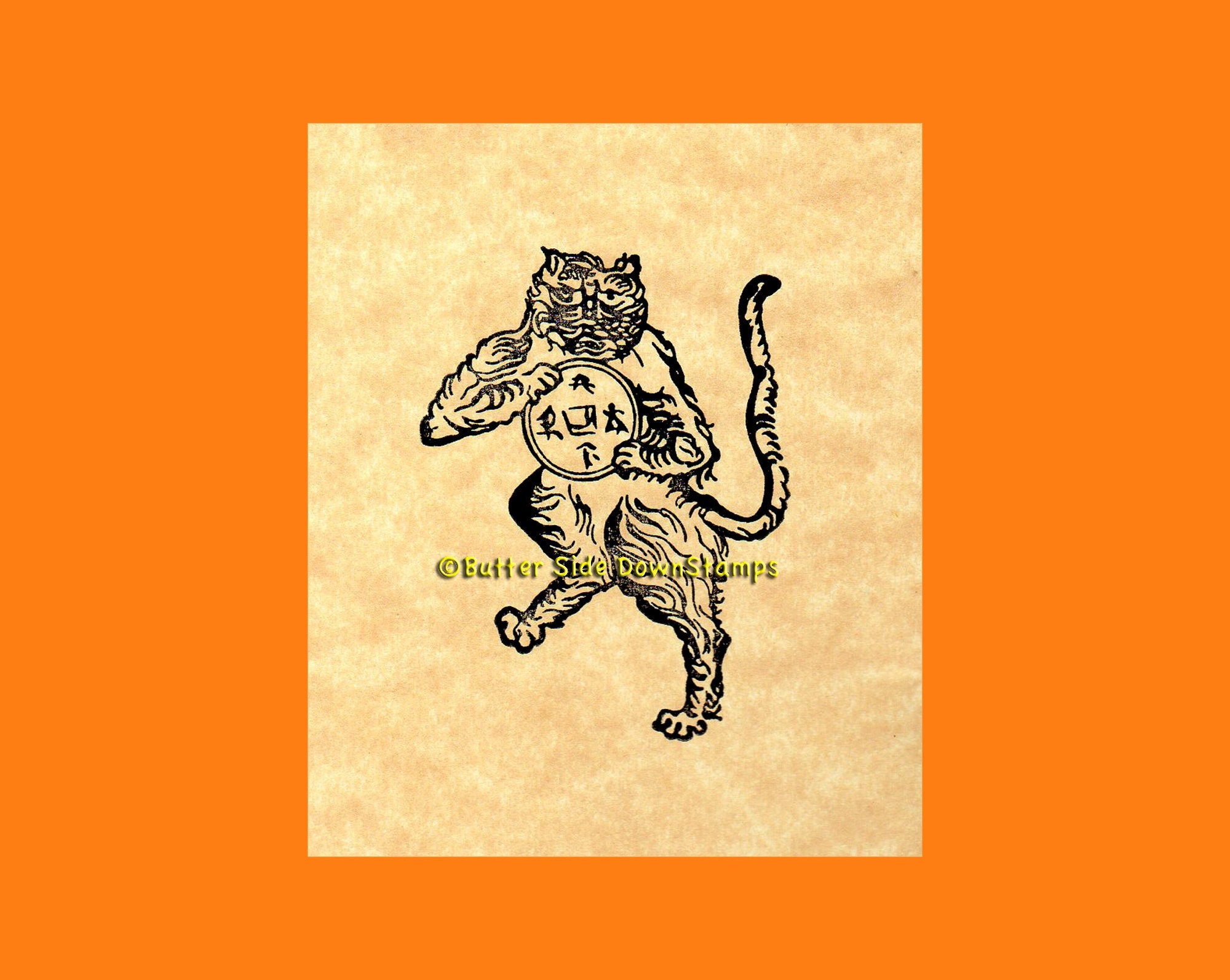 Tiger God of Gambling Rubber Stamp