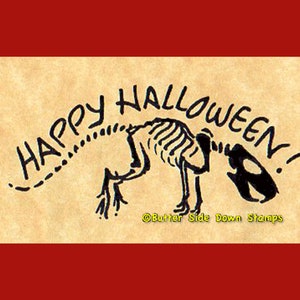 Halloween Rat Skeleton  Rubber Stamp