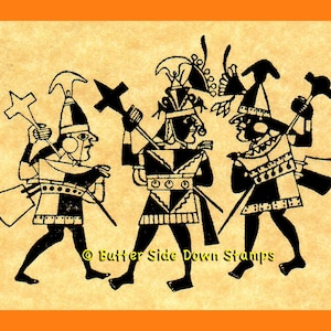Mayan Warriors Rubber Stamp