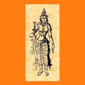 Sello de goma de la diosa hindú Lakshmi