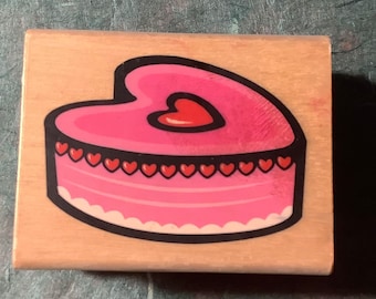 Heart Shaped Candy Box Preowned Rubber Stamp
