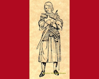 Joan of Arc Rubber Stamp