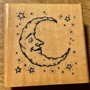 中古の「Man in the Moon」ゴム印（アニタ社製）