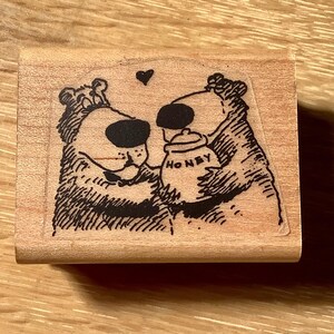 Cartoon Bären und Honig Stempel gebraucht