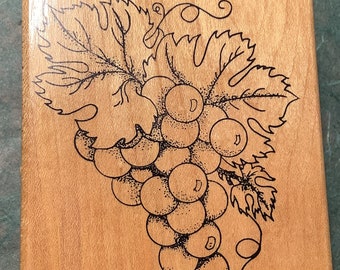 Grapes Rubber Stamp Embossing Arts