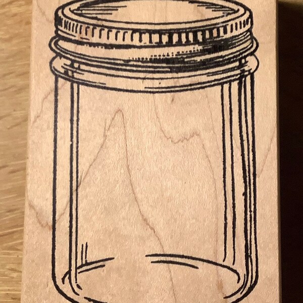 Empty Mason Jar Rubber Stamp Judikins 3361H