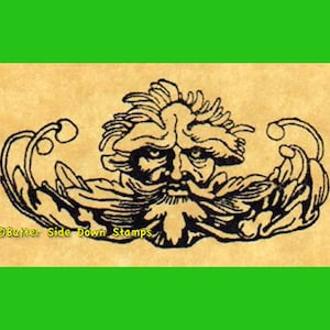 Green Man Rubber Stamp