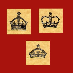 Royal Crown Set of 3 Different Rubber Stamps
