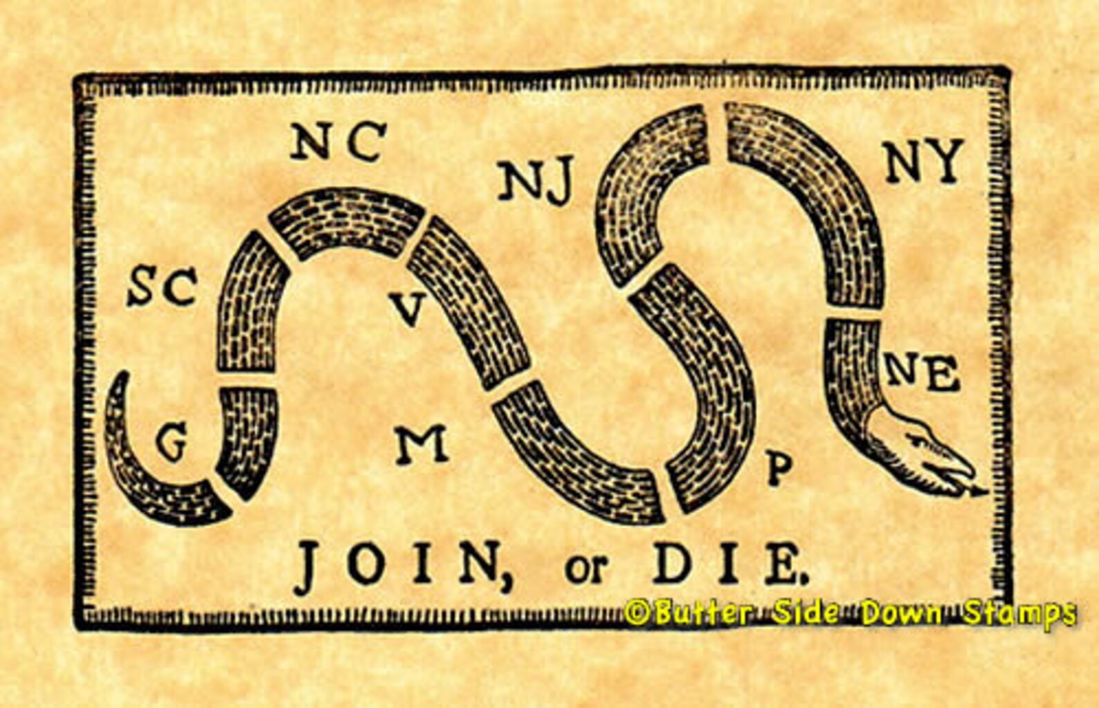 Join or Die Rubber Stamp American Revolutionary War Etsy