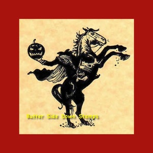 Headless Horseman Sleepy Hollow Halloween Rubber Stamp