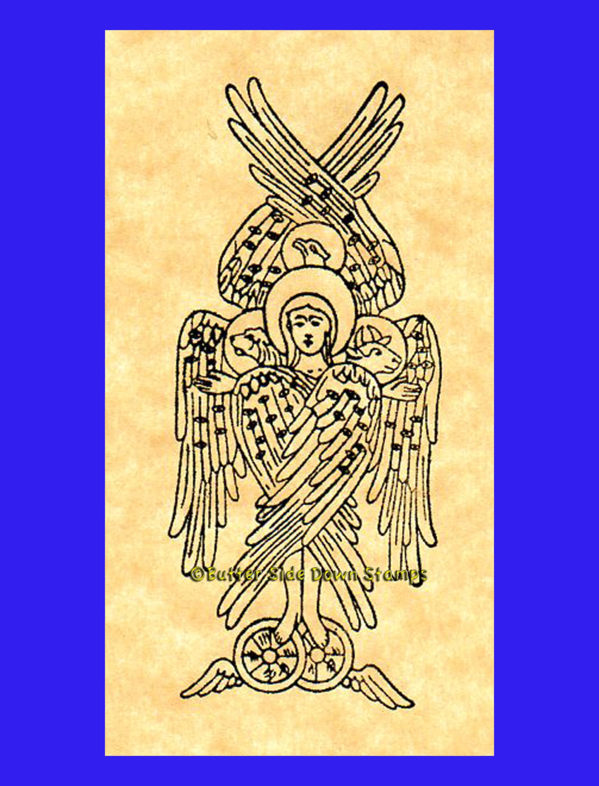 Tetramorph Angel Rubber Stamp