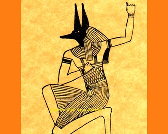 Egyptian God Anubis Dance Rubber Stamp