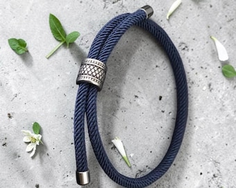 Verstellbares Seil Armband für Männer, Minimalistische Kordel Armband Homme 4 mm, Casual Handgelenk Schmuck Geschenk