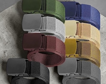 1PC verstellbarer Nylon Taillengürtel, Lässiger Alltagsgurt mit Kunststoffschnalle, Unisex-Modeaccessoire