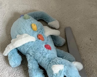 Drachen Plüschtier, weiches gefülltes Drachenkissen, Kawaii Plushie, Cozy Cuddle Buddy, Fantasy Room Decor