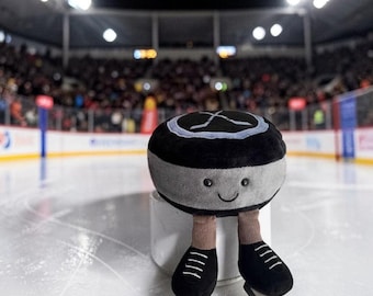 Weicher Plüsch Hockey Puck Schlüsselanhänger, Cartoon Stofftier Anhänger, Taschenzubehör