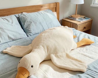 Riesengans Plüschkissen, weiches Entenkörperkissen, großes Kuscheltier, gemütliches Schlafbegleitergeschenk