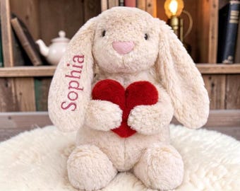 Personalisiertes gefülltes Häschen, Name-Babyparty-Andenken, Kinderzimmer-Dekor-Spielzeug