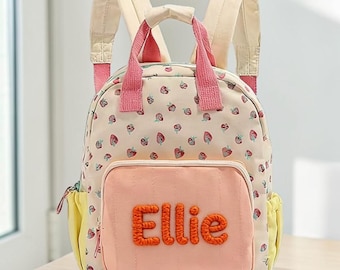 Personalisierter Kleinkindrucksack, Schultasche mit benutzerdefiniertem Namen, bestickter Kinderrucksack, Kindergartentasche, Schulanfanggeschenk, Mini-Teddy-Rucksack