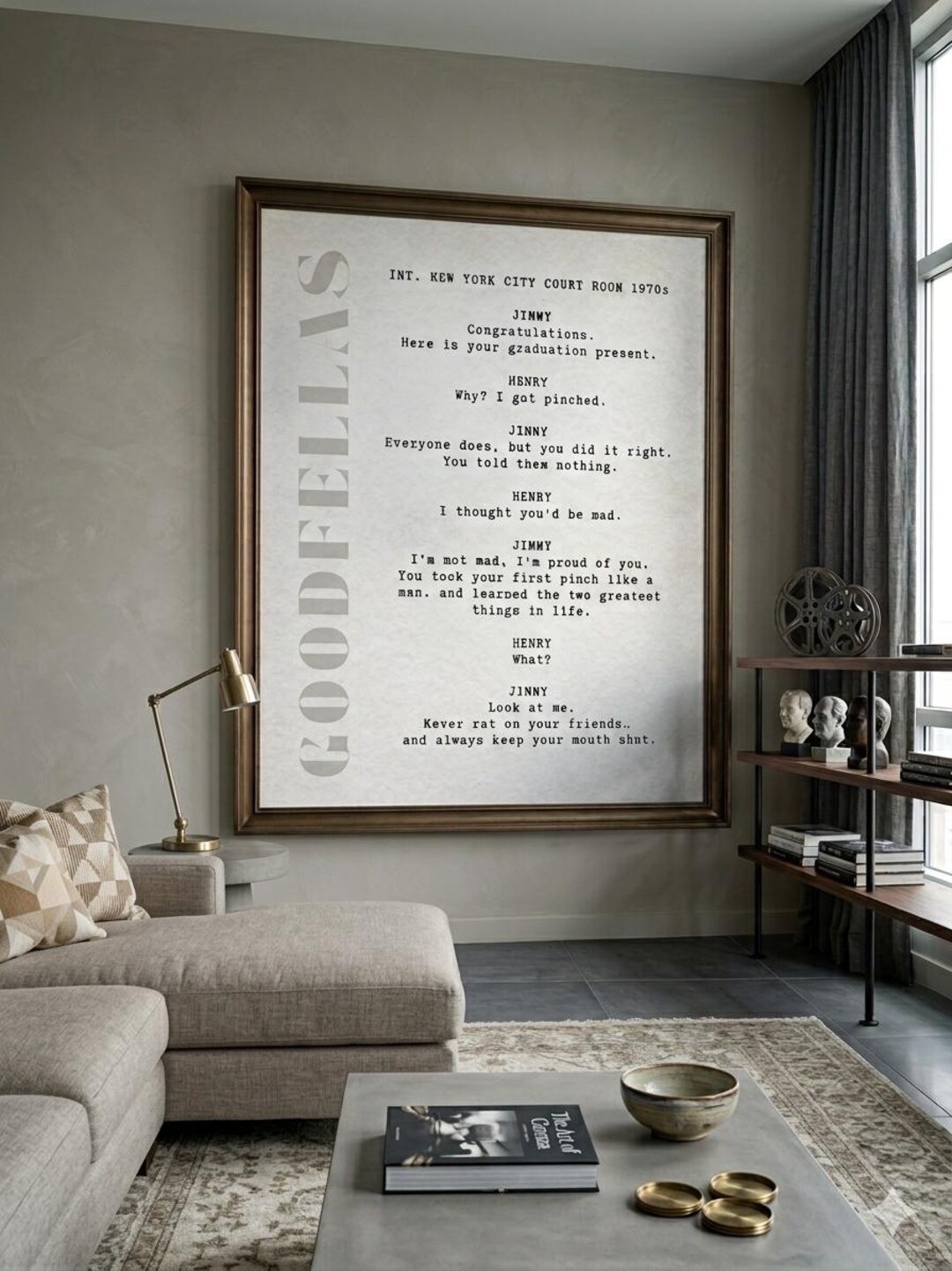 Goodfellas Movie Quote Script Art - Minimalist Modern Wall Decor ...