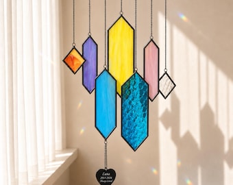 Rainbow Bridge Pet Memorial Wind Chime, Personalized Dog or Cat Loss Suncatcher, Custom Name Date Remembrance Gift