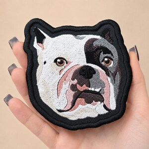 Custom Embroidered Patch,  Dog Cat Pet Portrait Keepsake, Iron-On Sew-On Hook & Loop Patch